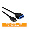 Pikkukuva 3 / 5: XJ-30cm USB 3.1 Type-e uros - IDC20p uros adapterikaapeli 20-nastainen jatkokaapeli tietokoneen emolevylle