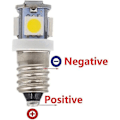 Miniatyrbilde 4 av 5: 10 stk E10 6V LED-lamper 5SMD 0,5W 50LM - Lampe Kald Hvit