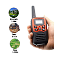 Miniatyrbillede 4 af 5: 22-kanals håndholdt walkie-talkie radio, 10 km rækkevidde, UHF 400-470 MHz, dobbeltbånd, lang rækkevidde SortOrange