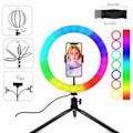 Miniatyrbillede 2 af 5: XJ-RBG Selfielampe LED Ring Light Stativ og Mobilholder