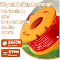 Miniatyrbillede 4 af 4: 4 ruller, Ø 1,65 mm 3 m, kompatibel med Worx 20V græstrimmere WG180 / WG163 / WG175, reservespole
