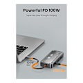 Miniatyrbild 1 av 5: XJ-USB-C Hub 8-i-1 Typ-C 3.1 till 4K Adapter 5GB RJ45 SD/TF Kortläsare Hub USB 3.0 100W PD Snabbladdning
