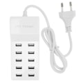 Miniatyrbilde 3 av 3: USB Ladestasjon 10-Port Strømlader for Flere Enheter EU-Kontakt 100-240V