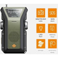 Miniatyrbilde 2 av 4: Nødradio, bærbar værrradio AM/FM/WB (NOAA), 4000 mAh, Type-C/solcelle/håndsveiv, 3 lademoduser, SOS-alarm