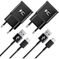 Miniatyrbillede 1 af 5: st snabblader, 1,2 m kabel, kompatibel med Samsung Galaxy S22 S21 S20 S8 S10 S9 Plus Note 7 8 9 10 A53 LG, HTC 2-pak/sort