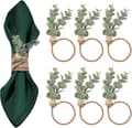 Set med 6 bohemiska servettringar, julservettringar, rustika servettringar för Ramadan-dekoration, Thanksgiving