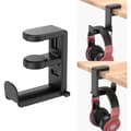 PC Gaming Headset Hook Holder, Headphone Stand with Adjustable Boom Arm and Swivel Function Black