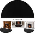 Halvrund eldstadsmatta, brandbeständigt golvskydd, XL: 152x81cm