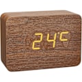 Miniatyrbild 3 av 5: Tfa Dostmann Design Radiostyrd väckarklocka i träimitation Clocco, 60.2549.08, Plast, Brun/orange[C]