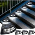 Solcellslampor Utomhus Trappor, 4-pack IP65 Vattentäta Solcellslampor Utomhus Trädgård, Vit LED Trappbelysning
