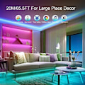 Miniatyrbillede 2 af 5: XJ-LED-strip 20 m, PSTAR Bluetooth LED-strip RGB 24 V med IR-fjernbetjening app-styret musiktilstand