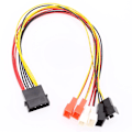 Pikkukuva 2 / 5: XJ-4pin Molex - 3pin tuulettimen virtakaapelisovitin 12v 7v 5v jäähdytystuulettimen kaapeli