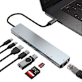 Pikkukuva 3 / 5: XJ-Usb C Hub 8-in-1 Multiport Type C -sovitin 4K-portilla, Ethernet 1000mbps Rj45 -portilla, Usb-c-virransyötöllä