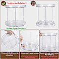 Miniatyrbillede 2 af 3: XJ-Køleskabsorganisator Lazy Susan Køkkenorganisator Roterende Krydderiholder (Transparent-23CM)