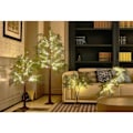 Miniatyrbild 4 av 4: 80 LED Röda Tall Ljusslinga med Timer, Cypressgirlang med 1,8m Ljus, Batteridriven & USB-kontakt för Öppen Spis, Spiselkrans, Juldekoration