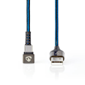 Miniatyrbilde 2 av 3: XJ-USB-kabel | USB 2.0 | USB-A Hann | USB-C™ Hann | 480 Mbps | Gullbelagt | 2.00 m | Rund | Flettet / Nylon | Blå / Svart | Kartong med dekket vindu