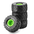 Pikkukuva 1 / 5: XJ-4kpl 100mm 1/10 Renkaat Vanteet 12mm Kuusio 1/18 Mini Rc Auton Päivitysosat, Vihreä