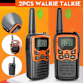 Miniatyrbillede 2 af 5: 22-kanals håndholdt walkie-talkie radio, 10 km rækkevidde, UHF 400-470 MHz, dobbeltbånd, lang rækkevidde SortOrange
