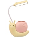 Miniatyrbilde 1 av 5: XJ-LED-skrivebordslampe for barn med pennholder, snegleform USB-lading studentlæring øyebeskyttelse lampe 360 bøybar justerbar hals gul