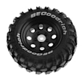 Pikkukuva 3 / 5: XJ-4kpl 93mm Metalliset 1.9 tuuman Beadlock-vanteen Kumirengassarja 1/10 Rc Crawler -autoon, 8 reikää 12mm Ad