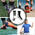 Miniatyrbillede 5 af 5: Par fodboldstrømper med skridsikkert greb, unisex atletiske sportsstrømper med skridsikkert greb til fodbold/basketball