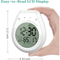 Miniatyrbilde 4 av 5: XJ-Digital Dusjklokke Vanntett, Baderom Timer Klokke, Digital Kjøkken Veggklokke, Stor LCD-skjerm, 12/24 Timers Format, Innetemperatur
