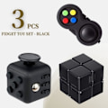 Miniatyrbilde 2 av 5: 3-delt Fidget Leketøysett for Ultimat Stresslindring, Infinity Cube og Kontroller - Perfekt Kontorgave for Barn
