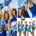 Pikkukuva 5 / 5: XJ-Panta rusetti, 4 kpl Naisten hiusrusetti Iso rusetti Paljetti Hiuspanta, Pitkä hiuspanta, Joustava hiuskoru jouluhiusrusetteihin Cheerleader (Punainen)