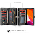 Miniatyrbilde 3 av 4: XJ-Lærfutteral med glidelås for iPhone 12 Pro Max svart svart