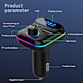 Miniatyrbillede 3 af 5: Bil Bluetooth 5.0 FM-sender Hurtig USB-billader MP3-afspiller Trådløst håndfrit bilsæt (FMY)