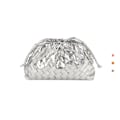 Miniatyrbilde 1 av 3: XJ-PU Vevd Veske Satchel Cloud Mini Lær Clutch Veske Sølv