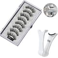 Reusable Magnetic Eyelashes (White Eyelash Curler), Magnetic Eyelashes with Applicator Tool, 3D Magnetic Eyelashes