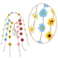 Miniatyrbilde 3 av 5: Pannebånd Blomsterkrone, Dame Hippie Hodeplagg Justerbart Blomsterhodeplagg Hårtilbehør, 5305 Multicolor
