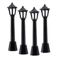 R7UB Mini Gadelygtemodel Lampe 4 stk. Stolpe Gadelygter Mikroskopisk Model til Mini Dukkehus Fehave Tilbehør