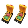 2X DZ05 7 stift 400V IP55 Trefas elektromagnetisk nödstopp tryckknappsbrytare Black&yellow