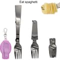 Miniatyrbild 2 av 5: Foldable Fork and Spoon Set, Portable Foldable Spoon and Fork Set with Two Plastic Storage Boxes, Suitable for Travel Camping Outdoor Picnic