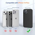 Miniatyrbild 2 av 3: iPhone 14 Plus Matt Svart Skal - Extra Kamera Skydd iPhone 14 Plus