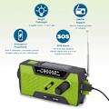 Miniatyrbillede 4 af 5: Håndsvinget Nødradio, Solcelledrevet Bærbar Multifunktions Udendørs Radio med 2000mAh Strøm/LED Lommelygte/SOS Alarm (Grøn)