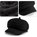Miniatyrbillede 5 af 6: Damer Vinterhatte - Varmt Strikket Visirhat Damer Fleeceforet Varmt Fleece Spids Beret 2