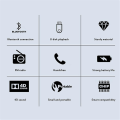 Miniatyrbild 4 av 4: Bluetooth-högtalare Subwoofer Hifi med Mikrofon LED-ljus Stöd för TF-kort FM-radio USB-minne Hemmabiosystem black