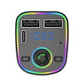 Pikkukuva 5 / 5: Auton Bluetooth 5.0 FM-lähetin PD Type-C Dual USB 3.1A Nopea Lataus Värillinen Ympäristövalo Handsfree MP3 Modulaattori Soitin
