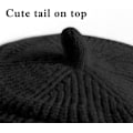 Miniatyrbillede 4 af 6: Damer Vinterhatte - Varmt Strikket Visirhat Damer Fleeceforet Varmt Fleece Spids Beret 2