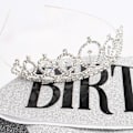 Miniatyrbillede 4 af 7: Fødselsdagskroner til kvinder Fødselsdagsdronning Sash & Rhinestone Tiara Sæt Fødselsdagstiaraer og Sash til kvinder