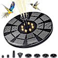 Miniatyrbillede 1 af 3: Solar springvandspumpe med led lys, 3w fritstående flydende sol vand springvand med batteri backup og 8 dyser, udendørs sol vand pumpe sæt til B