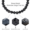 Miniatyrbild 3 av 6: Svarta Pärl armband för Män Pojkar - 6mm Obsidian Onyx Lava Pärlor Armband Set för Par - Julgåvor Födelsedagspresenter