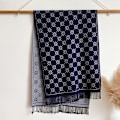 Miniatyrbillede 3 af 7: Jacquard-designet vinter dobbeltsidet tørklæde cashmere blød varm lang kvast cashmere sjal kold vindsikkert tæppe tørklæde 4