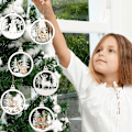 Miniatyrbild 6 av 6: Vinterland Ornament för Julgran - 6-pack Julgranspynt i Trä för Vinterjul