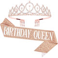 Miniatyrbillede 1 af 5: Fødselsdagskroner til kvinder Fødselsdagsdronning Sash & Rhinestone Tiara Sæt Fødselsdagstiaraer og Sash til kvinder