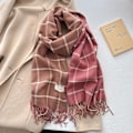 Miniatyrbilde 1 av 7: Vintervarm luksusmerke klassisk engelsk stil kvinneskjerf mote rutete dobbeltsidig skjerf frynser sjal pashmina dame 3