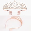 Miniatyrbillede 4 af 5: Fødselsdagskroner til kvinder Fødselsdagsdronning Sash & Rhinestone Tiara Sæt Fødselsdagstiaraer og Sash til kvinder